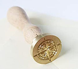 Compass rose brass seal from UNIQOOO